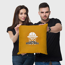 Подушка квадратная Basketball - кольцо и мяч, цвет: 3D-принт — фото 2