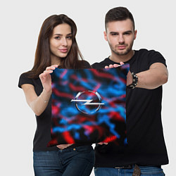 Подушка квадратная Opel неоновые молнии, цвет: 3D-принт — фото 2