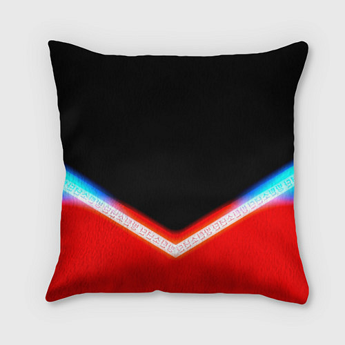 Подушка квадратная Охотник х Охотник неоновые иероглифы / 3D-принт – фото 2