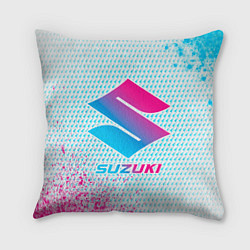 Подушка квадратная Suzuki neon gradient style, цвет: 3D-принт