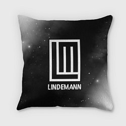 Подушка квадратная Lindemann glitch на темном фоне, цвет: 3D-принт