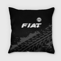 Подушка квадратная Fiat speed на темном фоне со следами шин посередин, цвет: 3D-принт
