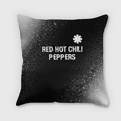 Подушка квадратная Red Hot Chili Peppers glitch на темном фоне посере, цвет: 3D-принт