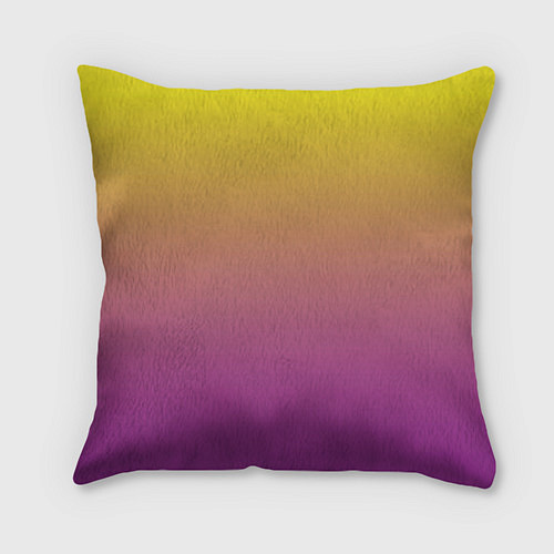 Подушка квадратная Желто-фиолетовый градиент / 3D-принт – фото 2