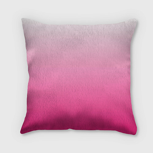 Подушка квадратная Бело-розовый градиент / 3D-принт – фото 2