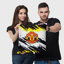 Подушка квадратная Манчестер Юнайтед клуб краски, цвет: 3D-принт — фото 2
