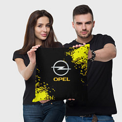 Подушка квадратная Opel желтые краски, цвет: 3D-принт — фото 2