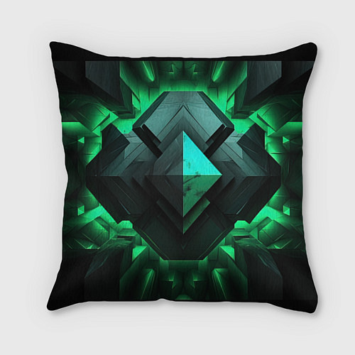Подушка квадратная Абстрактное ощущение зелени / 3D-принт – фото 2