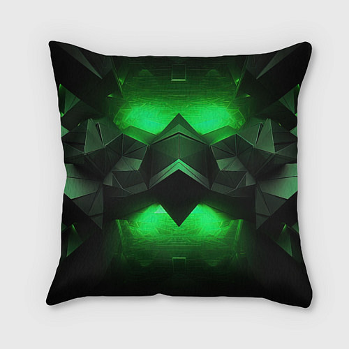 Подушка квадратная Абстрактное царство зелени / 3D-принт – фото 2