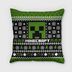 Подушка квадратная Minecraft christmas sweater, цвет: 3D-принт