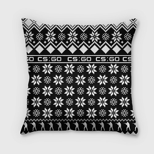 Подушка квадратная CS GO christmas sweater / 3D-принт – фото 2