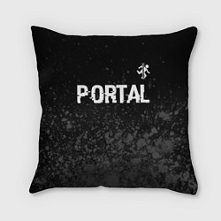 Подушка квадратная Portal glitch на темном фоне посередине, цвет: 3D-принт
