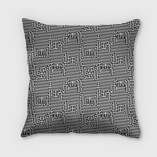 Подушка квадратная Лабиринт с иероглифами / 3D-принт – фото 2