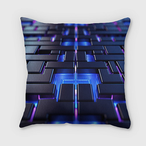 Подушка квадратная Плиты абстракции / 3D-принт – фото 2