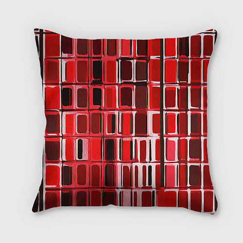 Подушка квадратная Красные прямоугольники / 3D-принт – фото 2