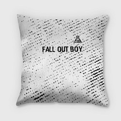 Подушка квадратная Fall Out Boy glitch на светлом фоне посередине, цвет: 3D-принт