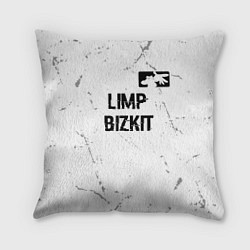 Подушка квадратная Limp Bizkit glitch на светлом фоне посередине, цвет: 3D-принт