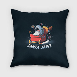 Подушка квадратная Santa Jaws, цвет: 3D-принт