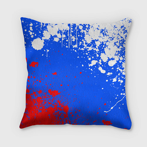 Подушка квадратная Флаг России - брызги / 3D-принт – фото 2