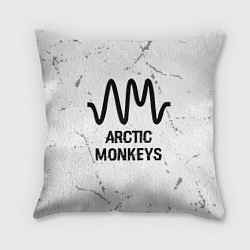 Подушка квадратная Arctic Monkeys glitch на светлом фоне, цвет: 3D-принт