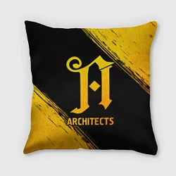 Подушка квадратная Architects - gold gradient, цвет: 3D-принт