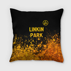 Подушка квадратная Linkin Park - gold gradient посередине, цвет: 3D-принт