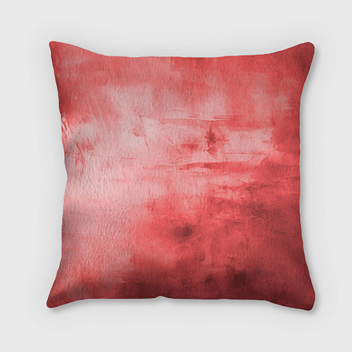 Подушка квадратная Красный гранж / 3D-принт – фото 2