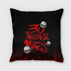 Подушка квадратная Thirty seconds to mars skulls, цвет: 3D-принт