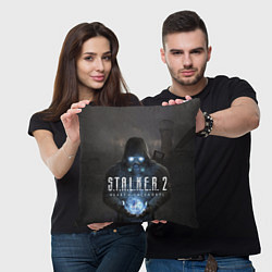 Подушка квадратная STALKER 2 одиночка с артефактом, цвет: 3D-принт — фото 2