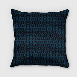 Подушка квадратная Узоры чёрно-синий паттерн, цвет: 3D-принт