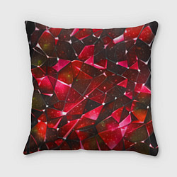 Подушка квадратная Красное разбитое стекло, цвет: 3D-принт