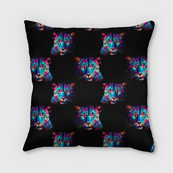 Подушка квадратная Паттерн с леопардами, цвет: 3D-принт