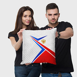 Подушка квадратная Герб РФ - классические цвета флага, цвет: 3D-принт — фото 2