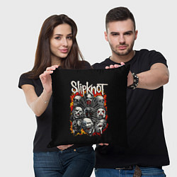 Подушка квадратная Slipknot метал-группа, цвет: 3D-принт — фото 2