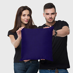 Подушка квадратная Геометричные полосы ультрамарин, цвет: 3D-принт — фото 2