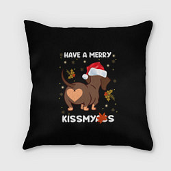 Подушка квадратная Have a merry kissmyass, цвет: 3D-принт