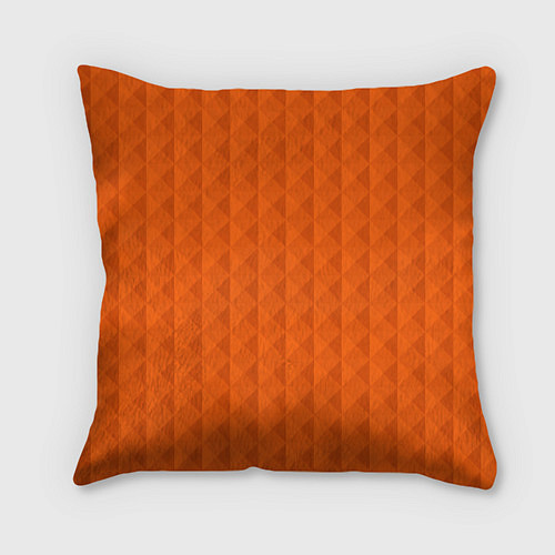Подушка квадратная Объёмные пирамиды сочный апельсиновый / 3D-принт – фото 2