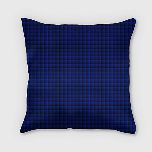 Подушка квадратная Паттерн объёмные квадраты тёмно-синий / 3D-принт – фото 2