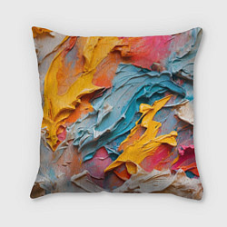 Подушка квадратная Абстрактная живопись акрилом, цвет: 3D-принт
