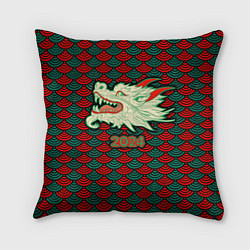 Подушка квадратная Веселящаяся драконья голова, цвет: 3D-принт