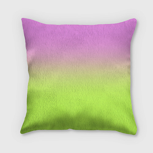 Подушка квадратная Розовый и ярко-зеленый градиент / 3D-принт – фото 2