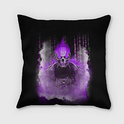 Подушка квадратная Фиолетовый скелет в дыму, цвет: 3D-принт