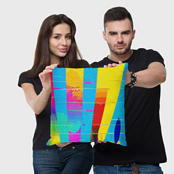 Подушка квадратная Цветная абстракция - поп арт, цвет: 3D-принт — фото 2