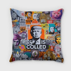 Подушка квадратная Donald Trump - american сollage, цвет: 3D-принт