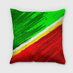 Подушка квадратная Расцветка Зеленоградского флага, цвет: 3D-принт