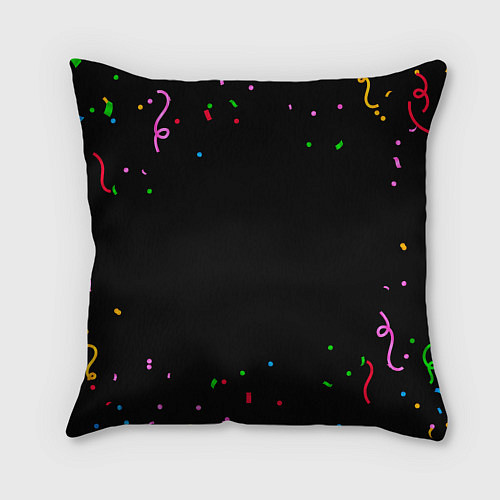 Подушка квадратная Праздничная Ангелина конфетти / 3D-принт – фото 2