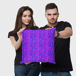 Подушка квадратная Розовые зигзаги, цвет: 3D-принт — фото 2