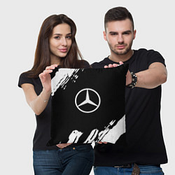 Подушка квадратная Mercedes benz краски спорт, цвет: 3D-принт — фото 2