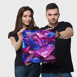 Подушка квадратная Розовые и синие битые стекла, цвет: 3D-принт — фото 2
