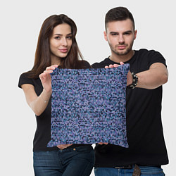Подушка квадратная Синий узор вязанного трикотажного полотна, цвет: 3D-принт — фото 2